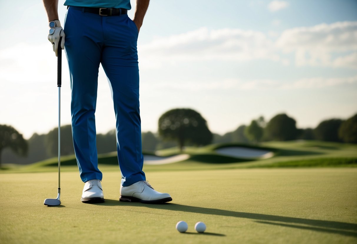 Selection Of Neutral Golf Pants Close-Up Of Different Neutral-Colored Golf Pants Fabrics